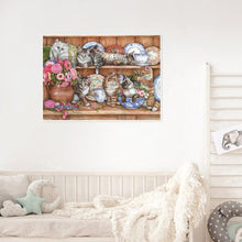 Lade das Bild in den Galerie-Viewer, Blumenschale Katze - voller Diamant-Malerei - 30x40cm
