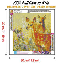 Lade das Bild in den Galerie-Viewer, Grashirsch - voller runder Diamant - 30x30cm