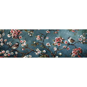 Blumenvogel - volle Runde Diamant-Malerei - 80x30cm