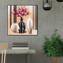 Lade das Bild in den Galerie-Viewer, Vase - volle runde Diamant-Malerei - 45x45cm