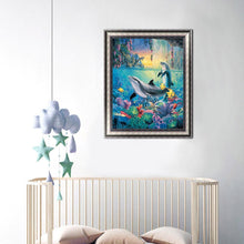 Lade das Bild in den Galerie-Viewer, Delphin Pferd - volle Runde Diamant-Malerei - 30x40cm