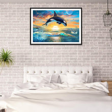 Lade das Bild in den Galerie-Viewer, Delphin Pferd - volle Runde Diamant-Malerei - 30x40cm