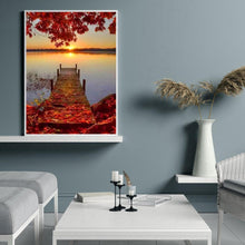 Lade das Bild in den Galerie-Viewer, Gefallene Blätter Planke Straße - volle Runde Diamant-Malerei - 30x40cm