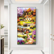 Lade das Bild in den Galerie-Viewer, Dorf - volle runde Diamant-Malerei - 85x45cm