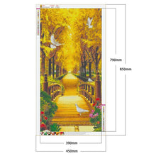 Lade das Bild in den Galerie-Viewer, Herbst-Pfad - volle Runde Diamant-Malerei - 85x45cm