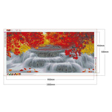Lade das Bild in den Galerie-Viewer, Wasserfall - volle runde Diamant-Malerei - 50x100cm