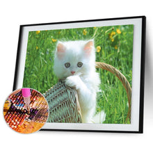 Lade das Bild in den Galerie-Viewer, Katzenkorb - voller runder Diamant - 40x30cm