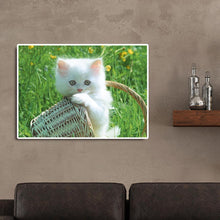 Lade das Bild in den Galerie-Viewer, Katzenkorb - voller runder Diamant - 40x30cm