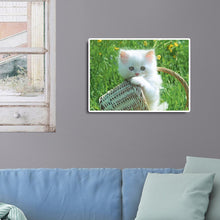 Lade das Bild in den Galerie-Viewer, Katzenkorb - voller runder Diamant - 40x30cm