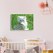 Lade das Bild in den Galerie-Viewer, Katzenkorb - voller runder Diamant - 40x30cm