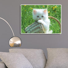 Lade das Bild in den Galerie-Viewer, Katzenkorb - voller runder Diamant - 40x30cm