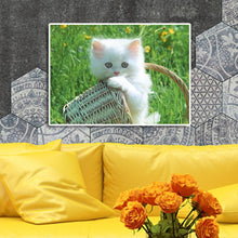 Lade das Bild in den Galerie-Viewer, Katzenkorb - voller runder Diamant - 40x30cm