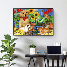Lade das Bild in den Galerie-Viewer, Katze und Hund - voller runder Diamant - 30x40cm