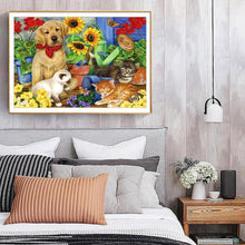 Lade das Bild in den Galerie-Viewer, Katze und Hund - voller runder Diamant - 30x40cm