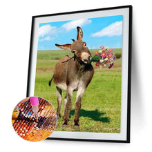 Lade das Bild in den Galerie-Viewer, Esel - voller runder Diamant - 30x40cm