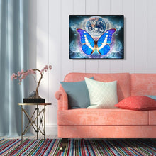 Lade das Bild in den Galerie-Viewer, Schmetterling Erde - voller runder Diamant - 50x40cm