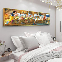 Lade das Bild in den Galerie-Viewer, Schneewittchen und sieben Zwerge - voller runder Diamant - 100x50cm