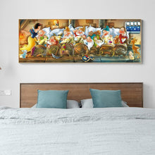 Lade das Bild in den Galerie-Viewer, Schneewittchen und sieben Zwerge - voller runder Diamant - 100x50cm