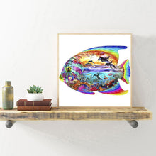 Lade das Bild in den Galerie-Viewer, Fisch Frauen - voller runder Diamant - 30x30cm
