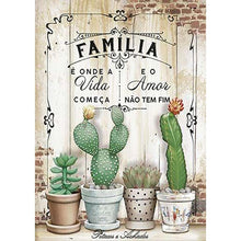 Lade das Bild in den Galerie-Viewer, Kaktus und Buchstaben - voller runder Diamant - 30x40cm