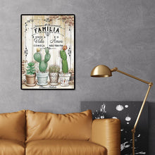 Lade das Bild in den Galerie-Viewer, Kaktus und Buchstaben - voller runder Diamant - 30x40cm