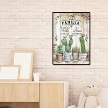 Lade das Bild in den Galerie-Viewer, Kaktus und Buchstaben - voller runder Diamant - 30x40cm