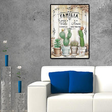 Lade das Bild in den Galerie-Viewer, Kaktus und Buchstaben - voller runder Diamant - 30x40cm