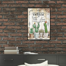 Lade das Bild in den Galerie-Viewer, Kaktus und Buchstaben - voller runder Diamant - 30x40cm