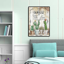 Lade das Bild in den Galerie-Viewer, Kaktus und Buchstaben - voller runder Diamant - 30x40cm