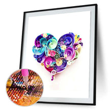 Lade das Bild in den Galerie-Viewer, Blumenherz - voller runder Diamant - 30x40cm