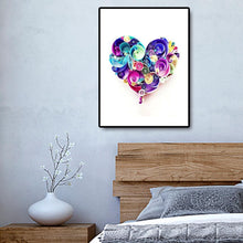 Lade das Bild in den Galerie-Viewer, Blumenherz - voller runder Diamant - 30x40cm