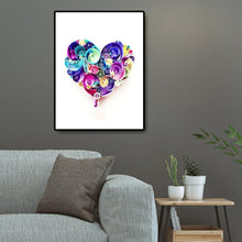 Lade das Bild in den Galerie-Viewer, Blumenherz - voller runder Diamant - 30x40cm