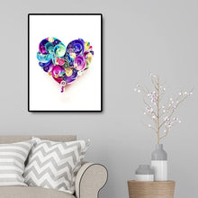 Lade das Bild in den Galerie-Viewer, Blumenherz - voller runder Diamant - 30x40cm