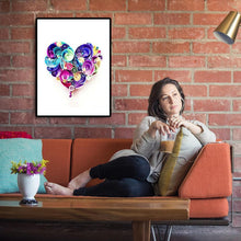 Lade das Bild in den Galerie-Viewer, Blumenherz - voller runder Diamant - 30x40cm