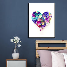 Lade das Bild in den Galerie-Viewer, Blumenherz - voller runder Diamant - 30x40cm