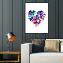 Lade das Bild in den Galerie-Viewer, Blumenherz - voller runder Diamant - 30x40cm