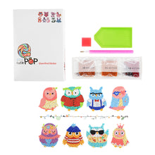 Lade das Bild in den Galerie-Viewer, 8pcs-Eule-Diy Handwerk Aufkleber