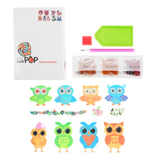 Lade das Bild in den Galerie-Viewer, 8pcs-Eule-Diy Handwerk Aufkleber
