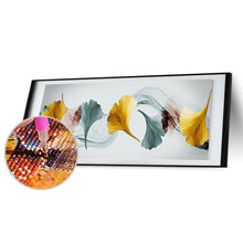 Lade das Bild in den Galerie-Viewer, Eine Reihe Ginkgo Blatt - voller runder Diamant - 80x30cm