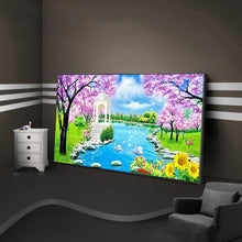 Lade das Bild in den Galerie-Viewer, Schwanensee - voller runder Diamant - 100x50cm