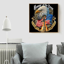 Lade das Bild in den Galerie-Viewer, Adler - voller runder Diamant - 40x40cm