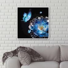 Lade das Bild in den Galerie-Viewer, Blumenschmetterling - voller runder Diamant - 40x40cm