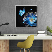 Lade das Bild in den Galerie-Viewer, Blumenschmetterling - voller runder Diamant - 40x40cm
