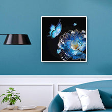 Lade das Bild in den Galerie-Viewer, Blumenschmetterling - voller runder Diamant - 40x40cm