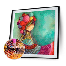 Lade das Bild in den Galerie-Viewer, Cartoon Mädchen - voller runder Diamant - 50x50cm