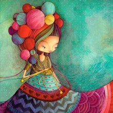 Lade das Bild in den Galerie-Viewer, Cartoon Mädchen - voller runder Diamant - 50x50cm