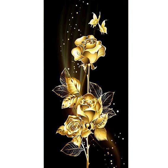 Gold rose - volle Runde Diamant-Malerei - 85x45cm