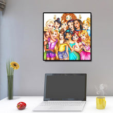 Lade das Bild in den Galerie-Viewer, Prinzessinnen Cartoon - voller Runder Diamant - 50x50cm