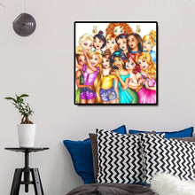 Lade das Bild in den Galerie-Viewer, Prinzessinnen Cartoon - voller Runder Diamant - 50x50cm
