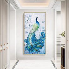 Lade das Bild in den Galerie-Viewer, Pfau Tier - voller runder Diamant - 45x85cm